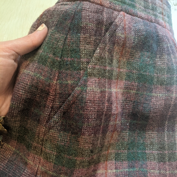 Vintage Yves Saint Laurent tricot plaid wool skirt - Picture 8 of 10